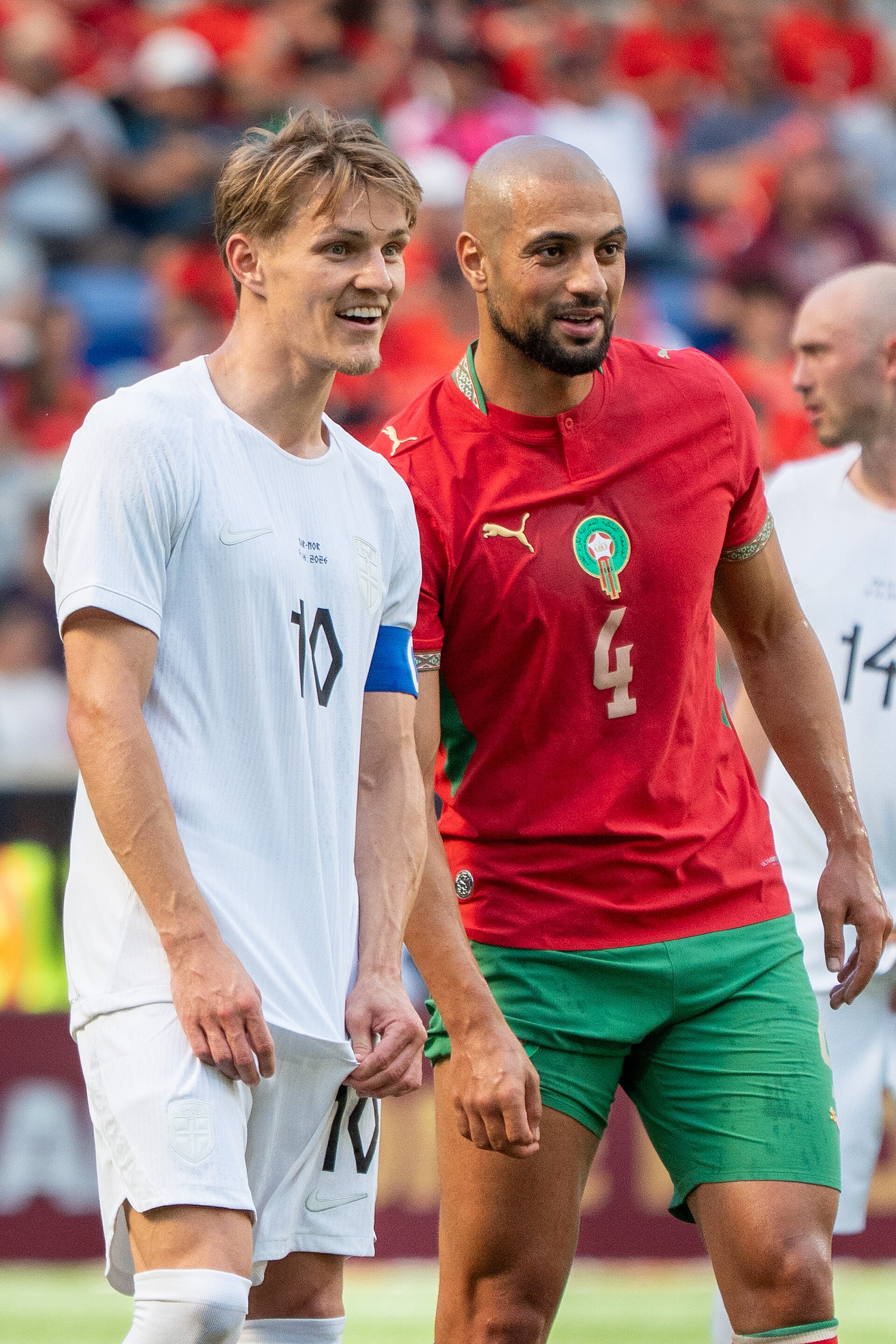 Action shot of Sofyan Amrabat; secondary use because Norway is also visible.