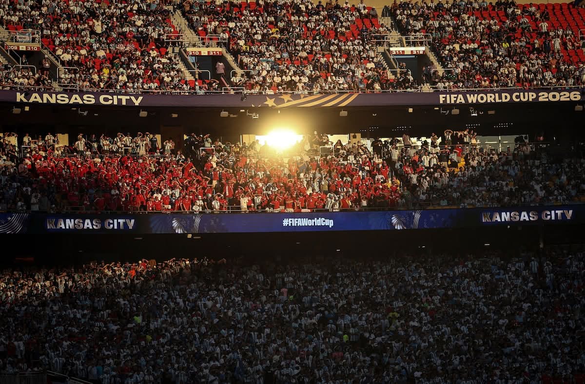 Arrowhead Stadium in Kansas City packed for the World Cup quarter-final at night